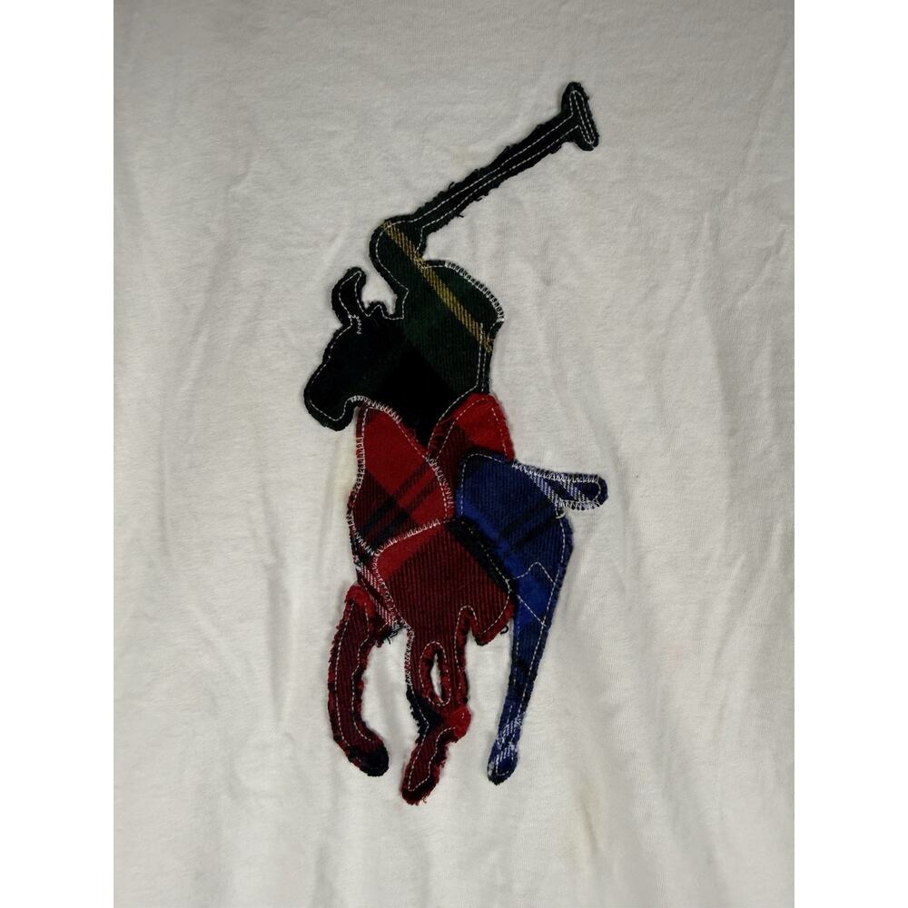 Polo Ralph Lauren Men's Classic Big Pony Plaid Jersey Tee White Size 3XLT - Picture 2 of 7